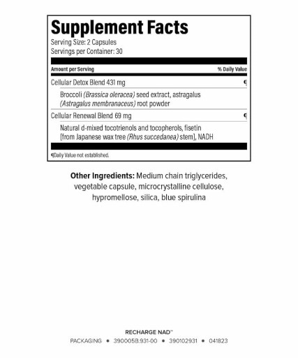 Isagenix Recharge NAD bottle with 60 capsules