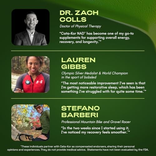 Testimonials from health and wellness professionals endorsing Cato-Kor supplements.