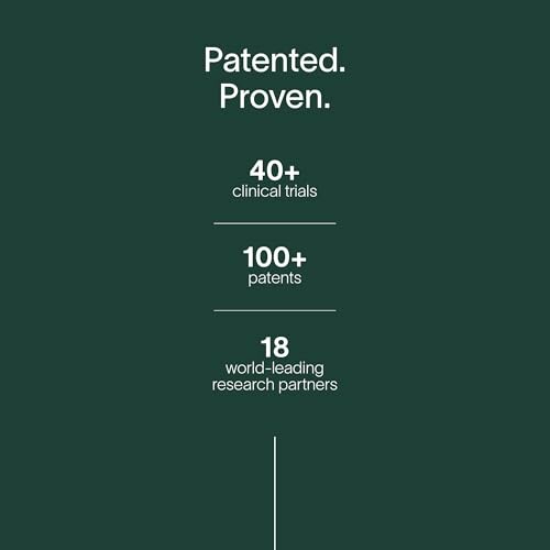 Marketing graphic with stats: 40+ clinical trials, 100+ patents, 18 research partners.