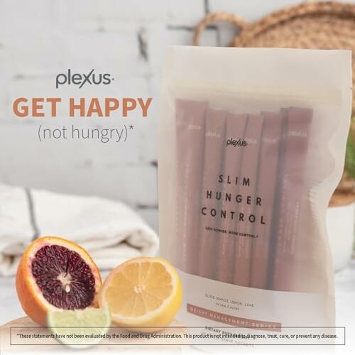 Plexus Slim Hunger Control product with fruit slices.
