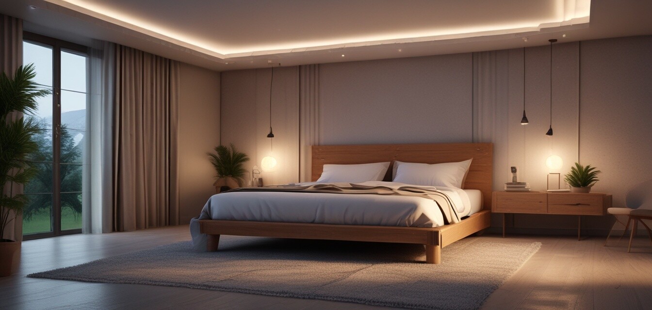 Serene bedroom for sleeping