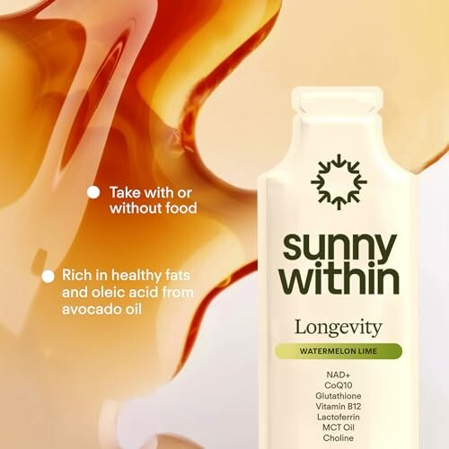 Sunny Within Longevity Watermelon Lime supplement with avocado oil benefits.