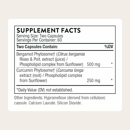 Supplement facts label detailing ingredients and serving size.